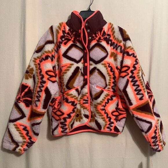 NWOT FP MOVEMENT Colorful Geometric Patterned Jacket - Picture 5 of 6